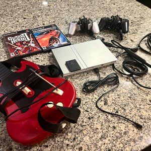 PS2 & Need for Speed Underground, Guitar Hero (Guitar included), & Controllers